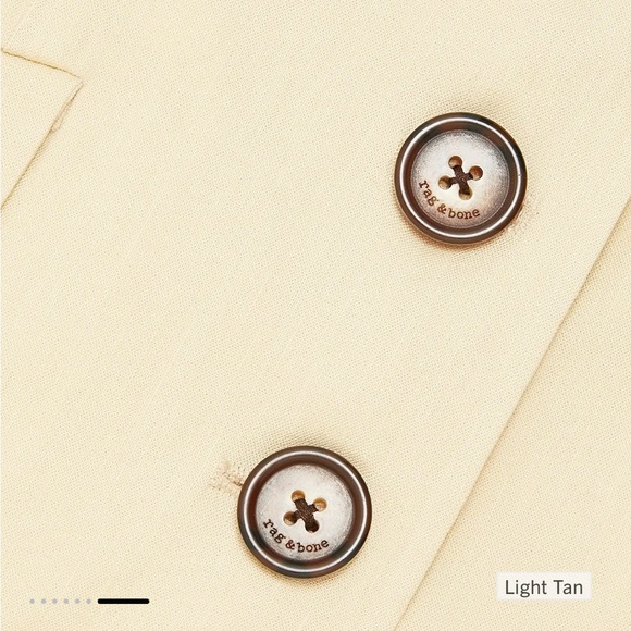 Rag & Bone Roslyn Linen Blazer Tan Square Neck Tailored Jacket NWT - Picture 6 of 10